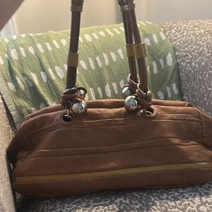 Vintage Chloe Brown Leather Shoulder Bag with Dome Silhouette